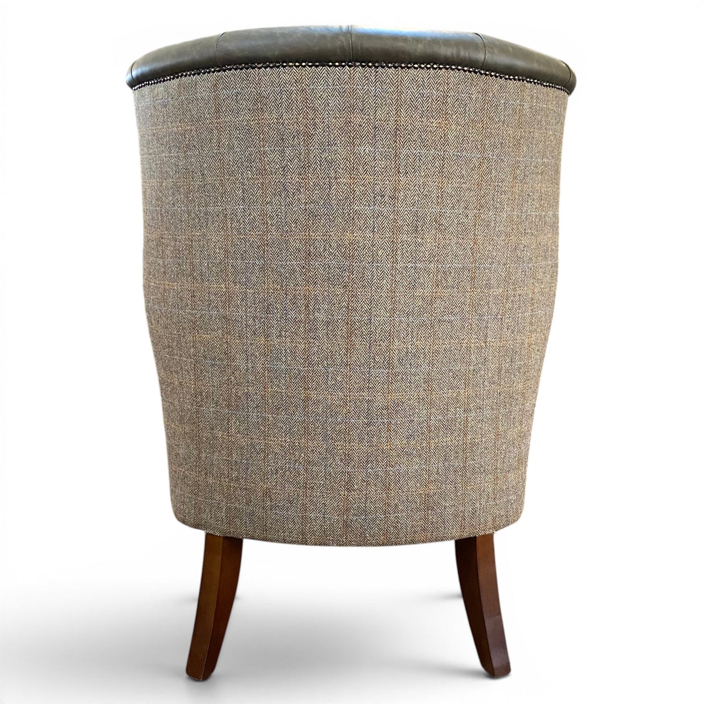 Kingston Leather & Tweed Wingback Armchair - Ex Display