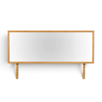 Pieces For Places Larsen rectangular dressing table mirror with a slim natural wood frame in Scandinavian style.