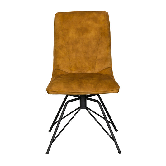 Laura Gold Velvet Swivel Dining Chair - Pieces For Places