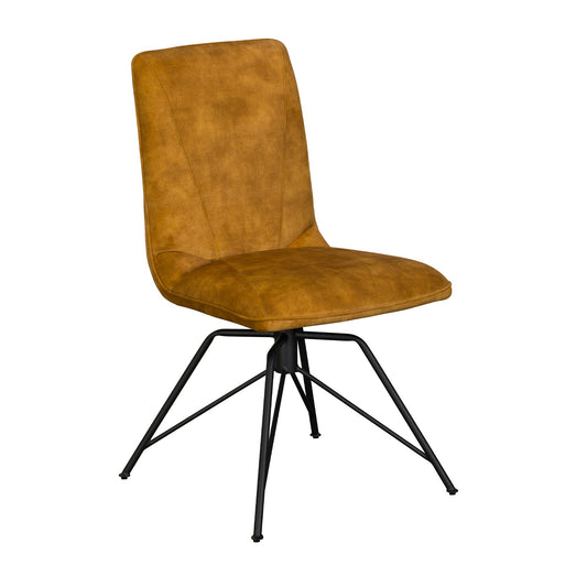 Laura Gold Velvet Swivel Dining Chair - Pieces For Places