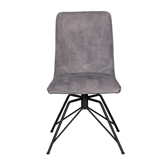 Laura Grey Velvet Swivel Dining Chair - Pieces For Places