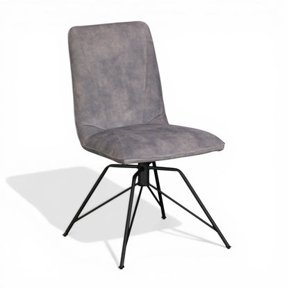 Lola Grey Velvet Swivel Dining Chair