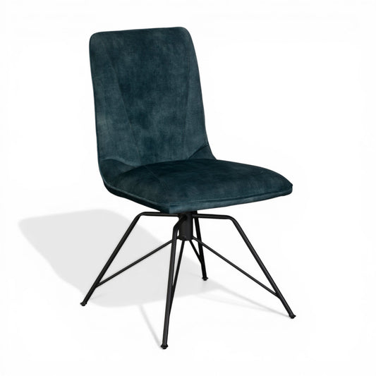Lola Teal Velvet Swivel Dining Chair
