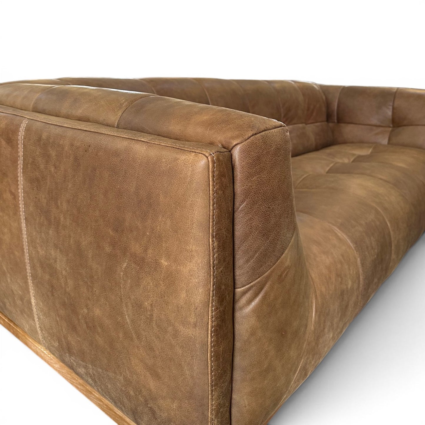 Leo Brown Italian Leather - 3 Seater Sofa