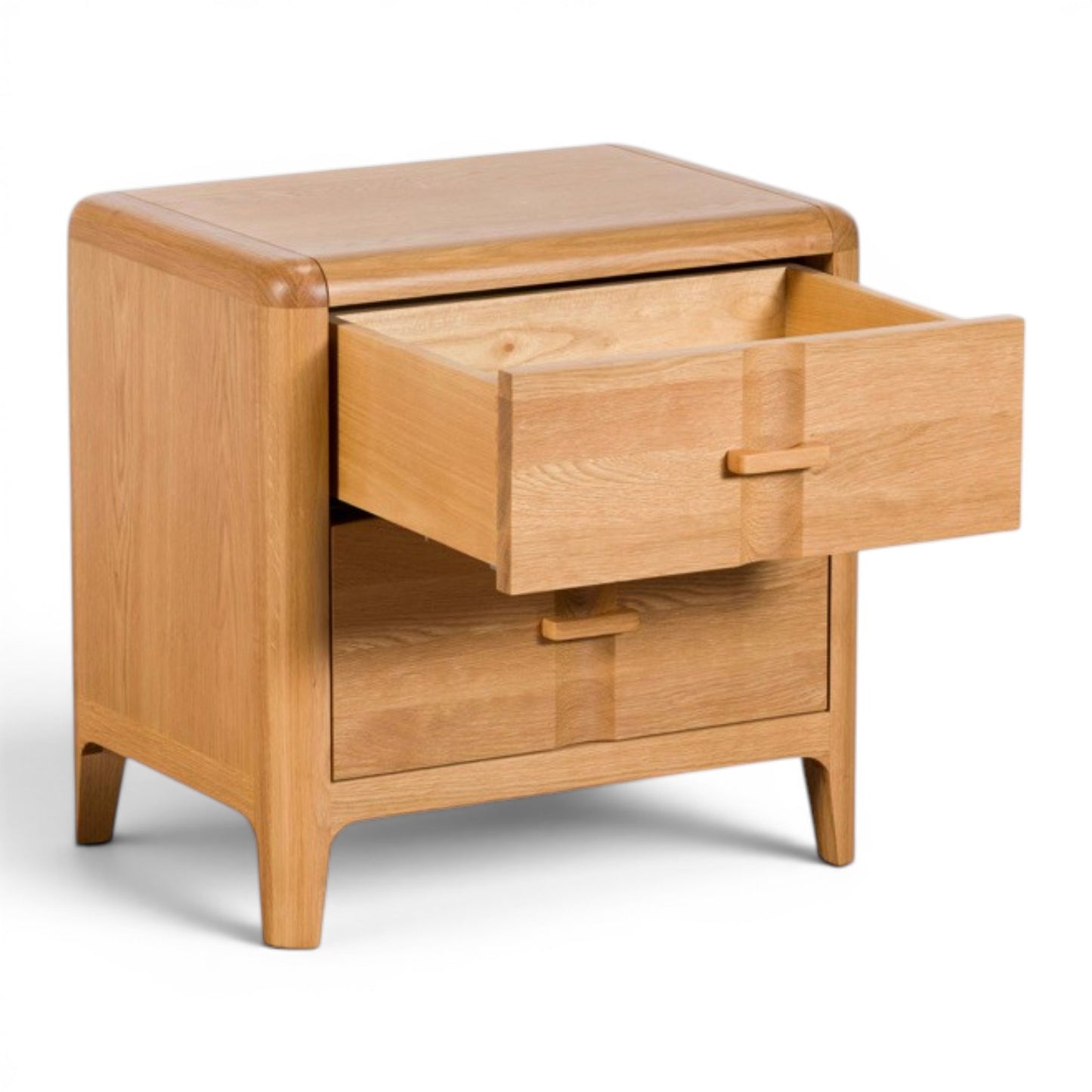 Maddison Oak 2 Drawer Bedside Table