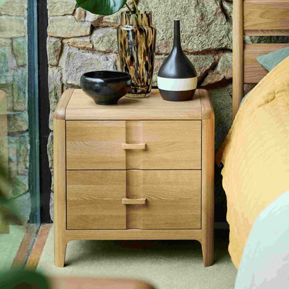 Maddison Oak 2 Drawer Bedside Table