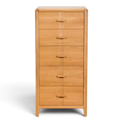 Maddison Oak 5 Drawer Tall Chest