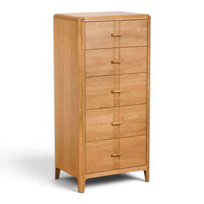 Maddison Oak 5 Drawer Tall Chest