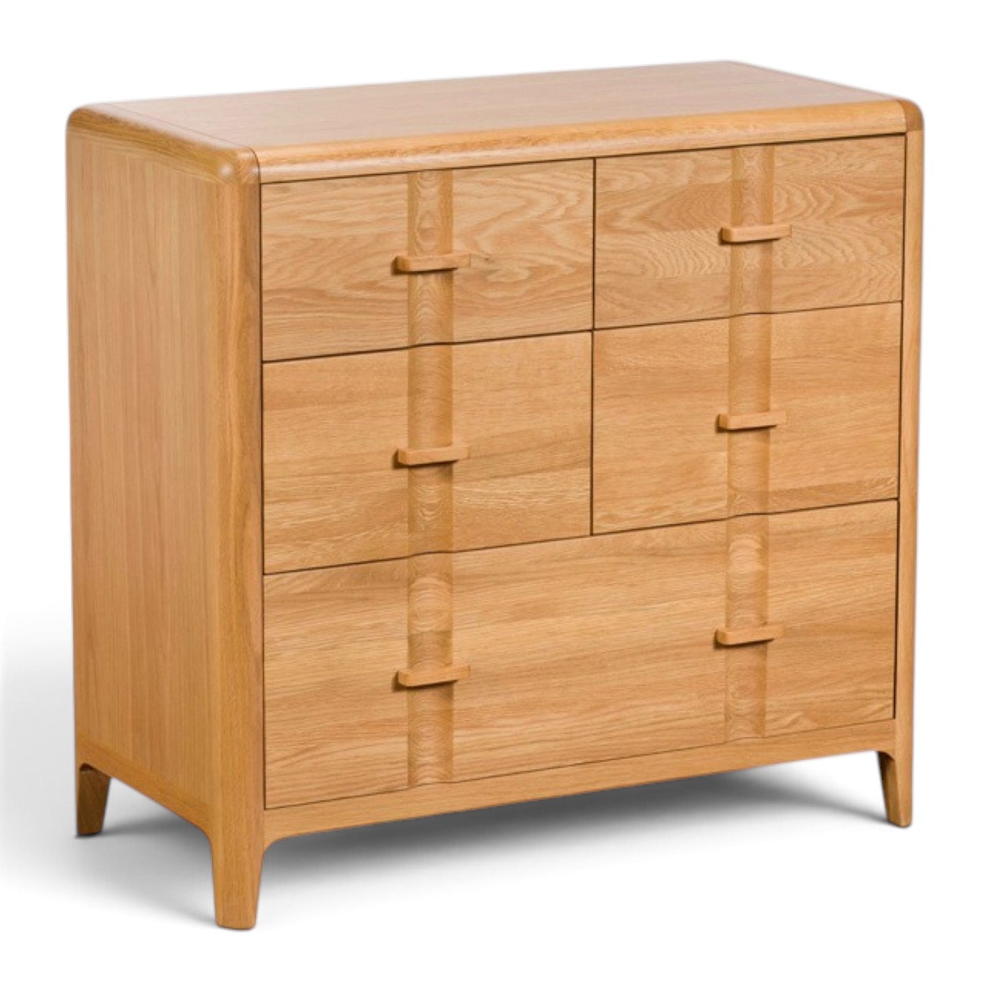 Maddison Oak 5 Drawer Wide Chest