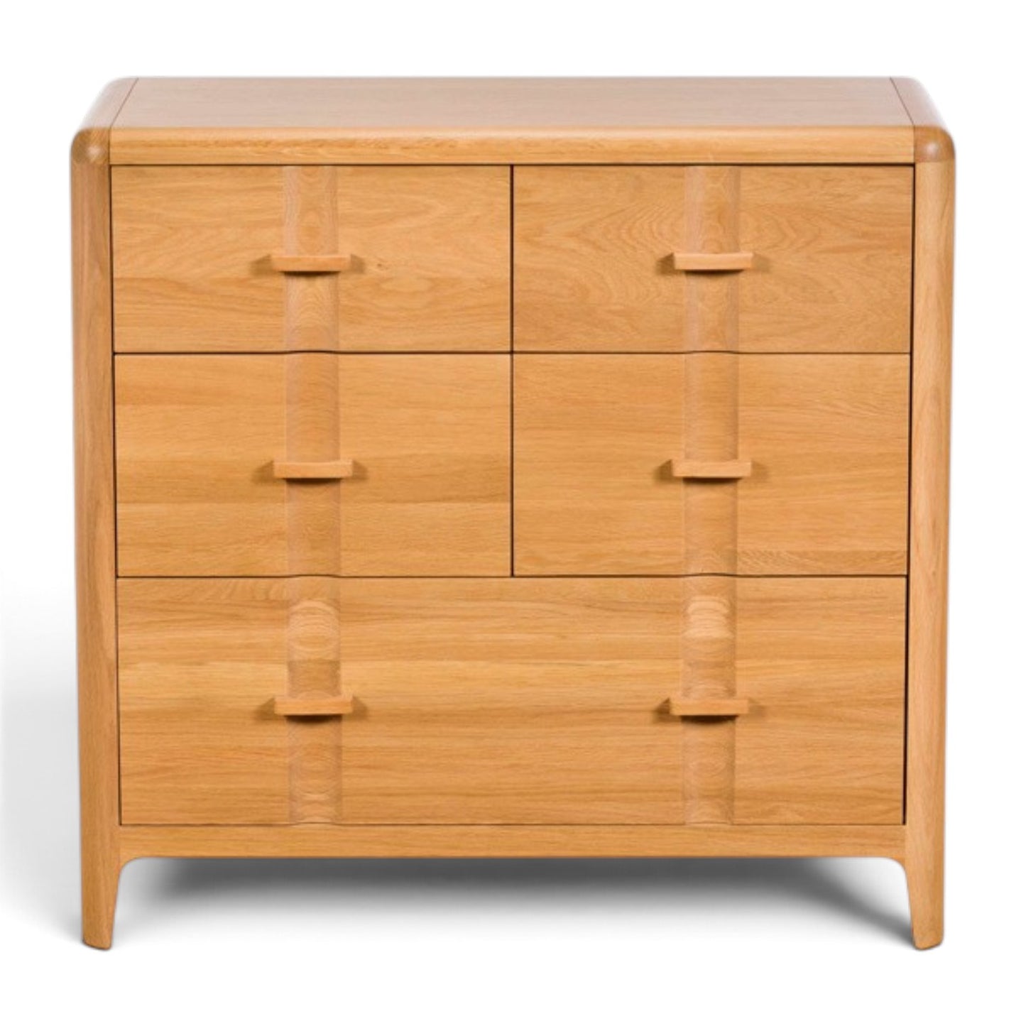 Maddison Oak 5 Drawer Wide Chest