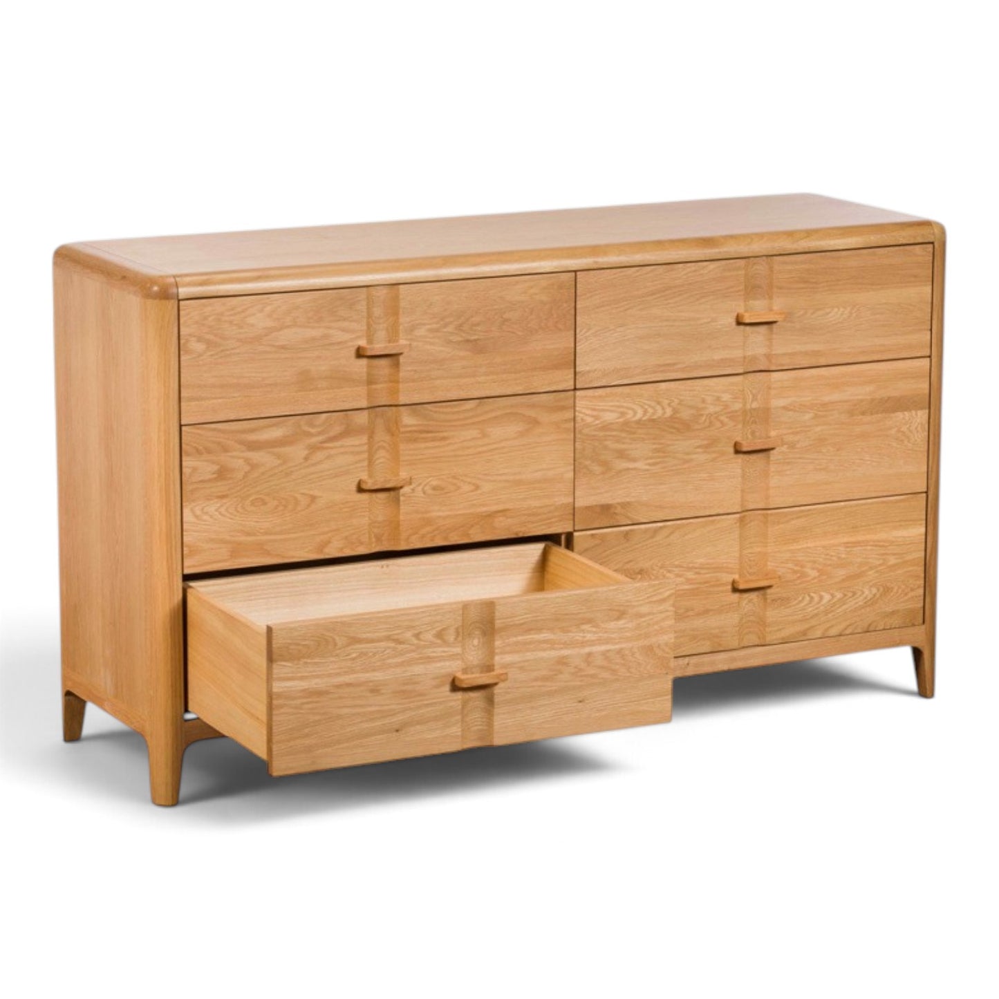 Maddison Oak 6 Drawer Wide Chest