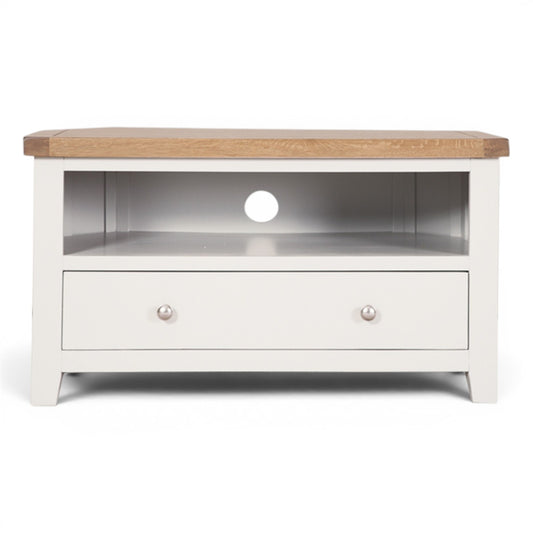 Marlowe White Oak Corner TV Unit