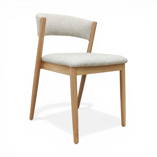 Malmback Oak Curved Back Upholstered Dining Chair - Natural