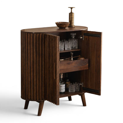 Mason Slatted Dark Mango Wood Highboard