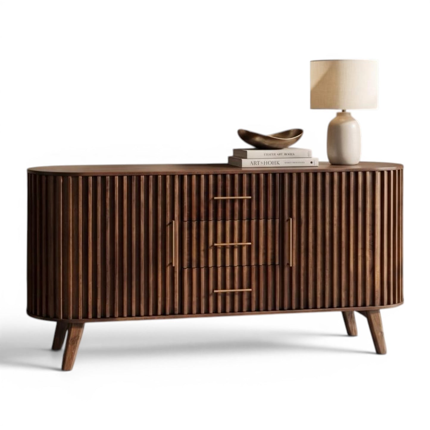 Mason Slatted Dark Mango Wood Sideboard