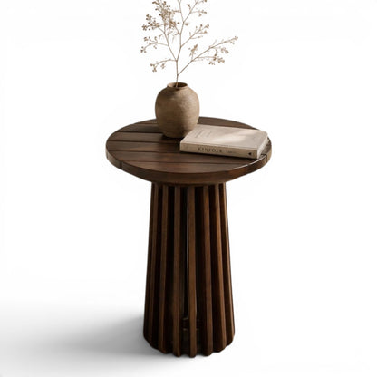 Mason Slatted Dark Mango Wood Side Table