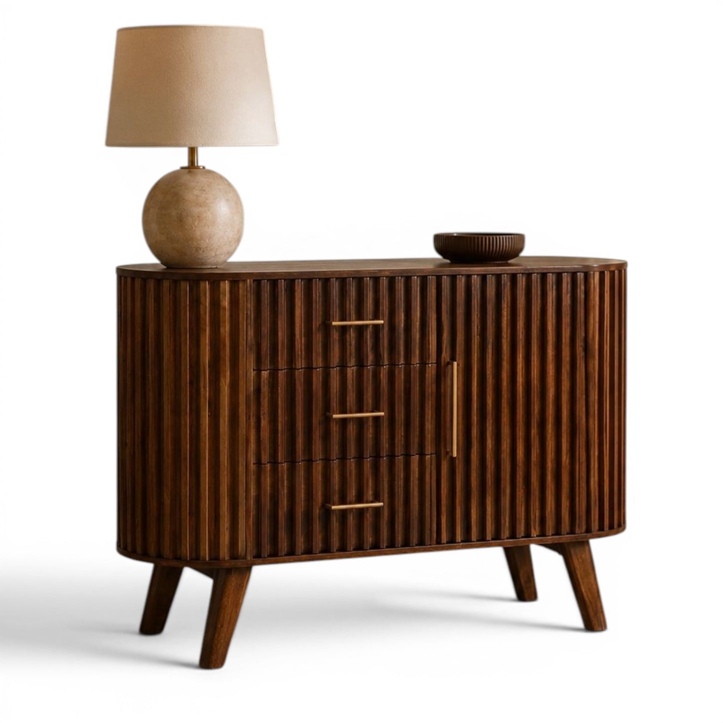 Mason Slatted Dark Mango Wood Small Sideboard