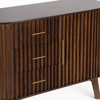 Mason Slatted Dark Mango Wood Small Sideboard