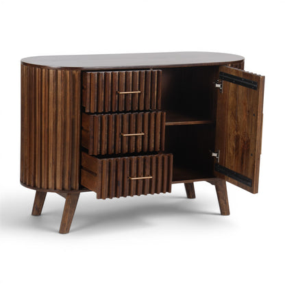 Mason Slatted Dark Mango Wood Small Sideboard
