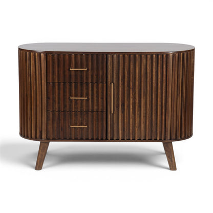 Mason Slatted Dark Mango Wood Small Sideboard
