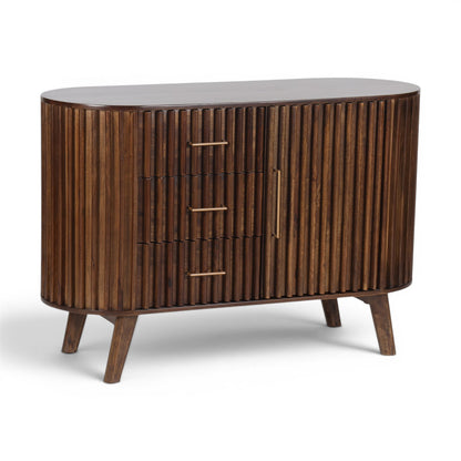 Mason Slatted Dark Mango Wood Small Sideboard