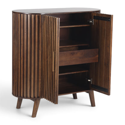Mason Slatted Dark Mango Wood Highboard
