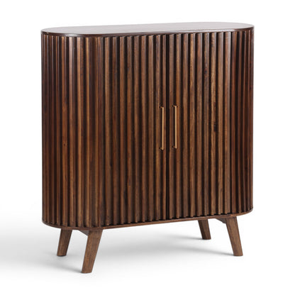 Mason Slatted Dark Mango Wood Highboard