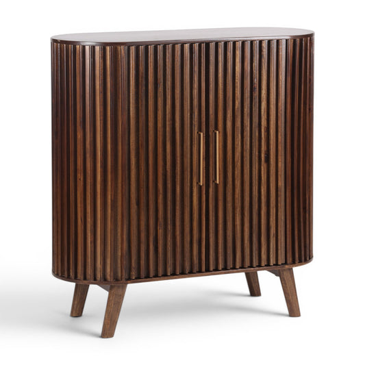 Mason Slatted Dark Mango Wood Highboard