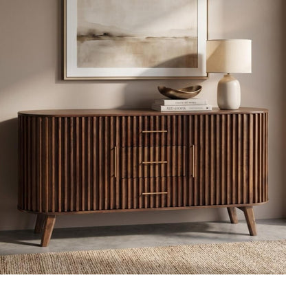Mason Slatted Dark Mango Wood Sideboard