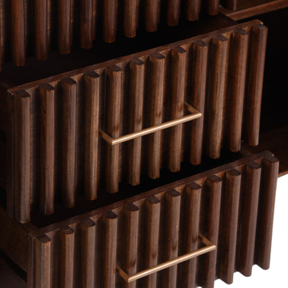 Mason Slatted Dark Mango Wood Sideboard
