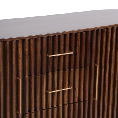Mason Slatted Dark Mango Wood Sideboard