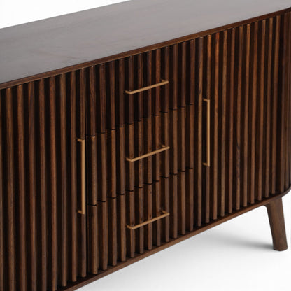 Mason Slatted Dark Mango Wood Sideboard