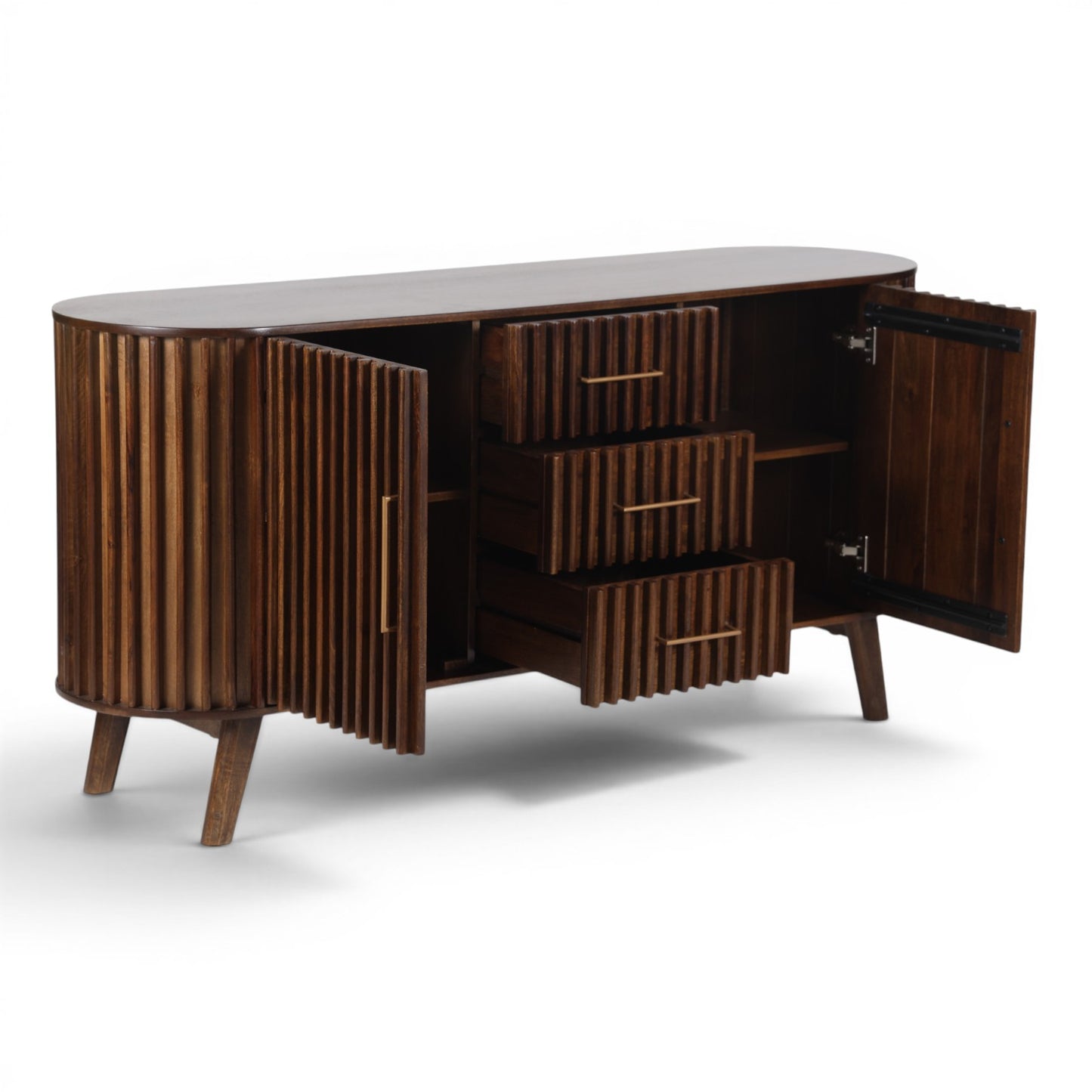 Mason Slatted Dark Mango Wood Sideboard