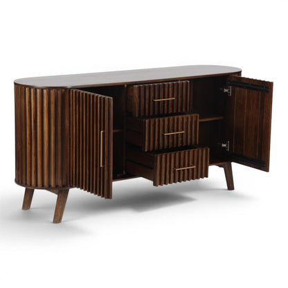 Mason Slatted Dark Mango Wood Sideboard