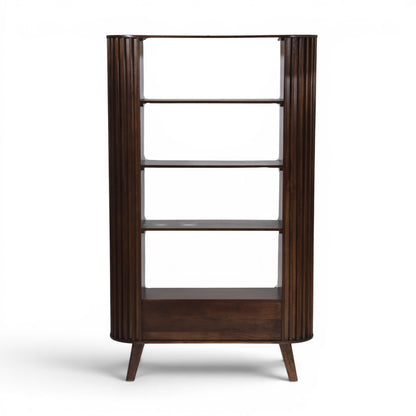 Mason Slatted Dark Mango Wood Bookcase
