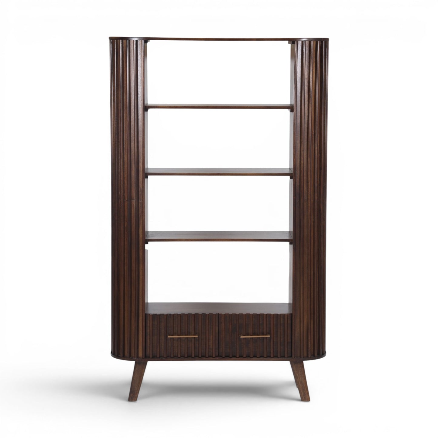 Mason Slatted Dark Mango Wood Bookcase
