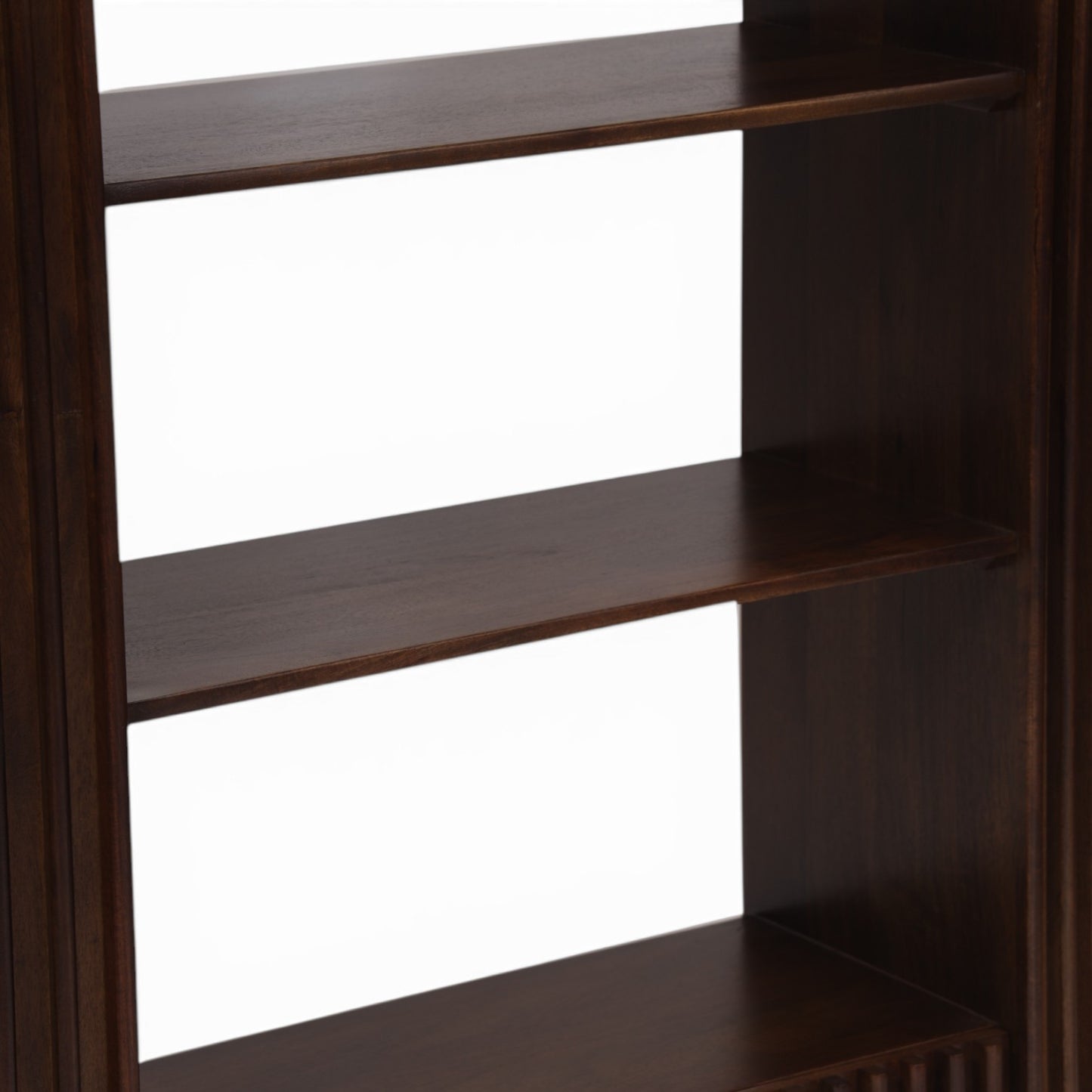 Mason Slatted Dark Mango Wood Bookcase