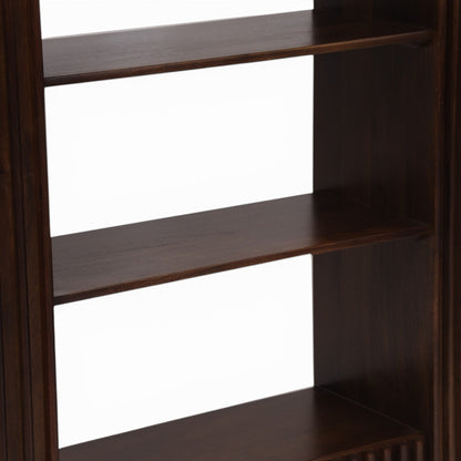 Mason Slatted Dark Mango Wood Bookcase