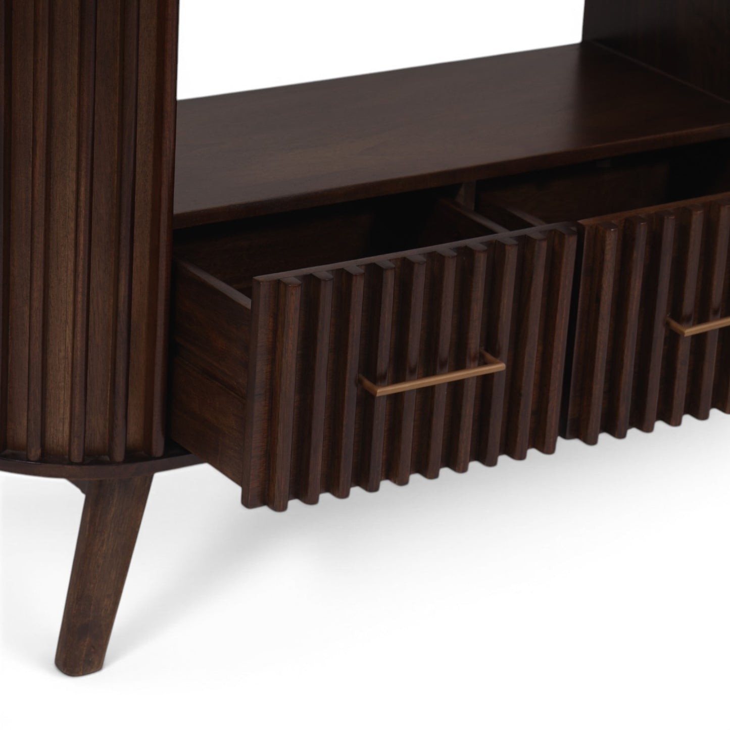 Mason Slatted Dark Mango Wood Bookcase
