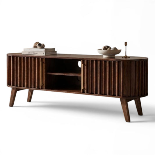 Mason Slatted Dark Mango TV Unit