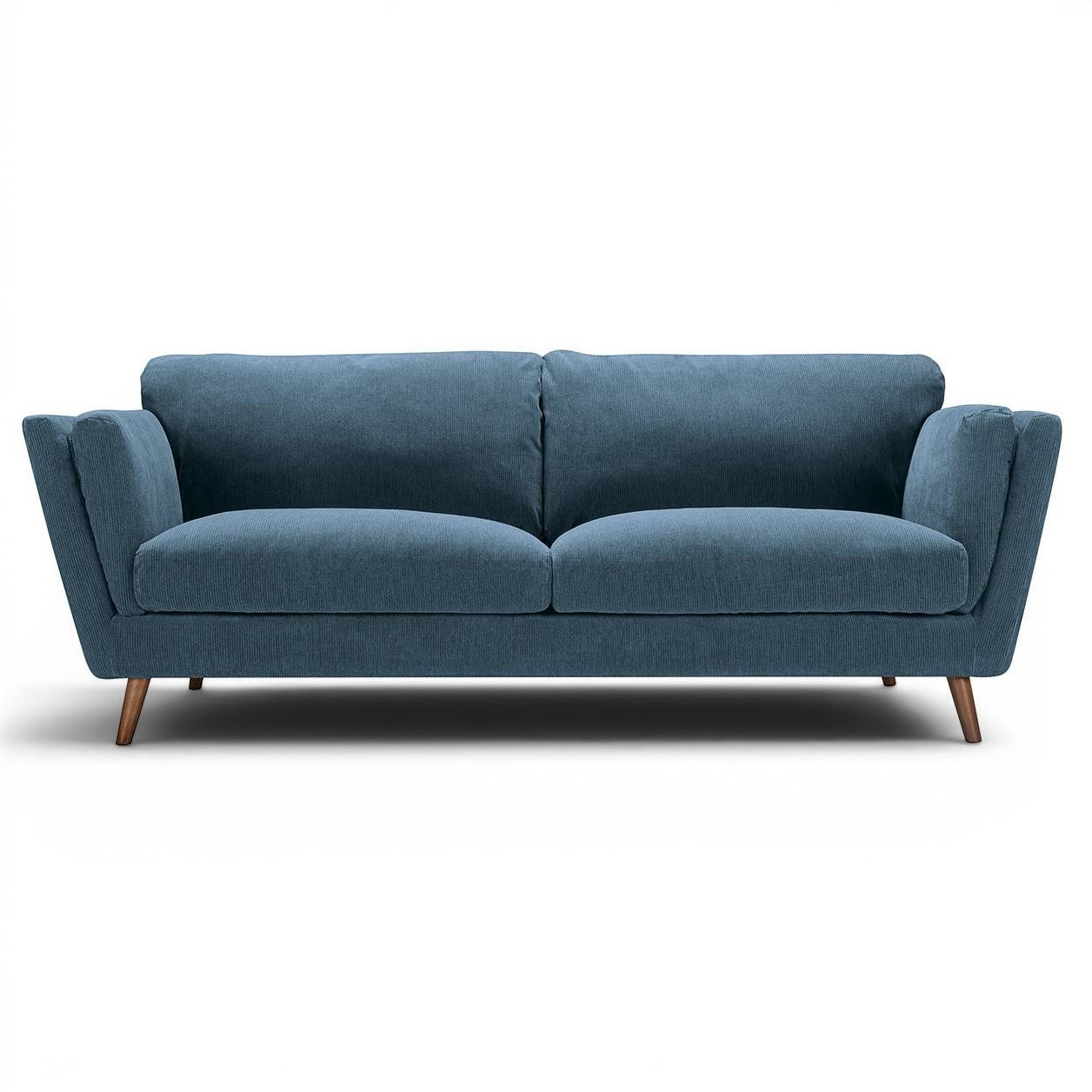 Nova - 3 Seater Moss Blue Corduroy - Pieces For Places