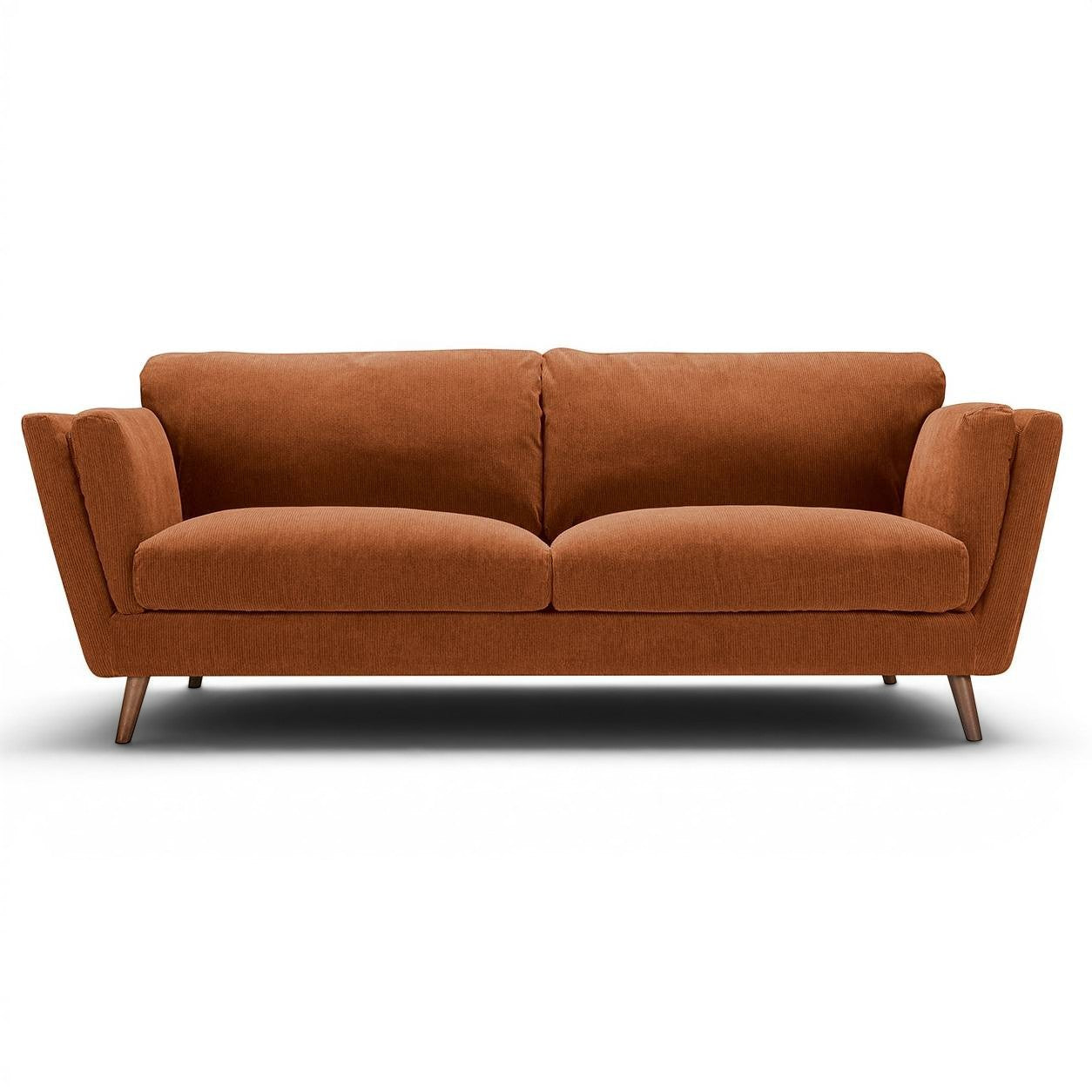 Nova - 3 Seater Moss Orange Corduroy - Pieces For Places
