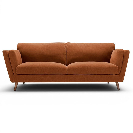 Nova - 3 Seater Moss Orange Corduroy - Pieces For Places