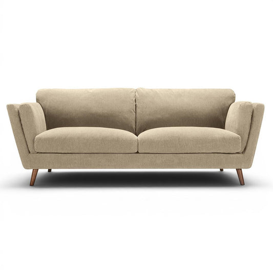 Nova - 3 Seater Moss Cold Beige Corduroy - Pieces For Places