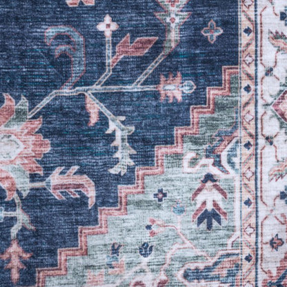 Persian Style Navy & Teal Medallion Rug