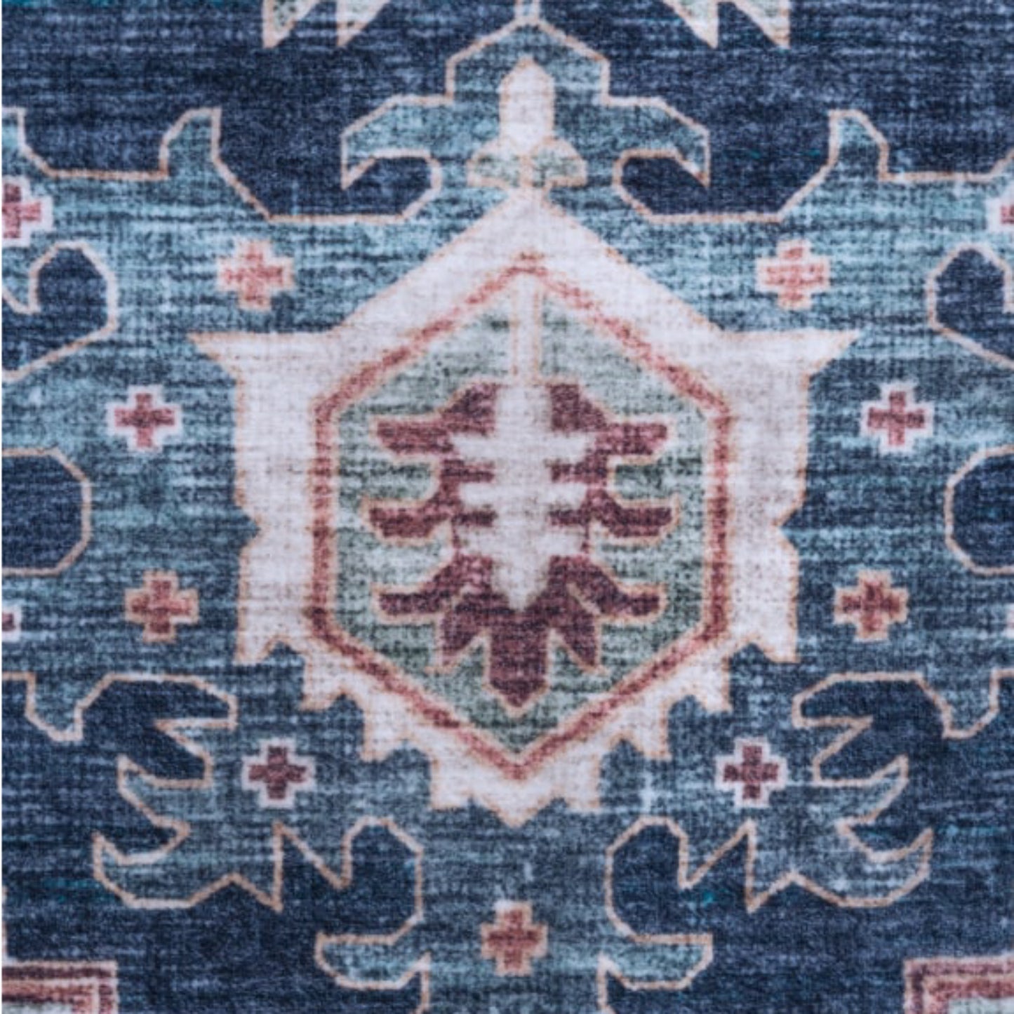 Persian Style Navy & Teal Medallion Rug