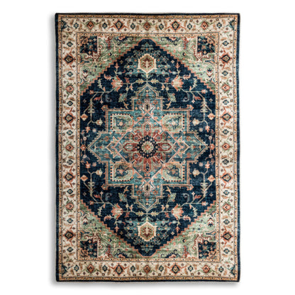 Persian Style Navy & Teal Medallion Rug