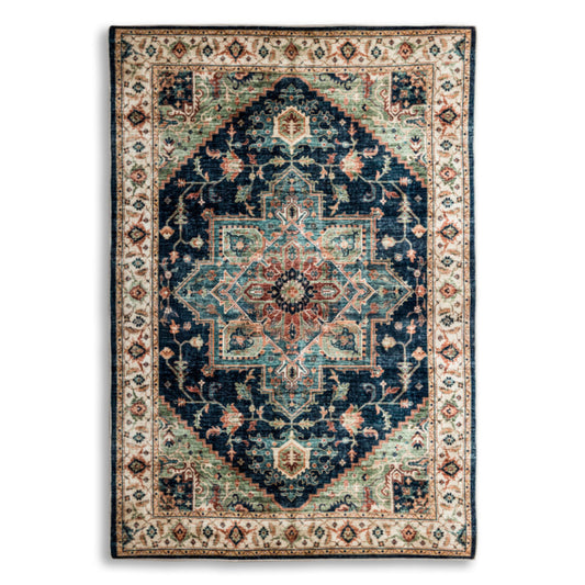 Persian Style Navy & Teal Medallion Rug