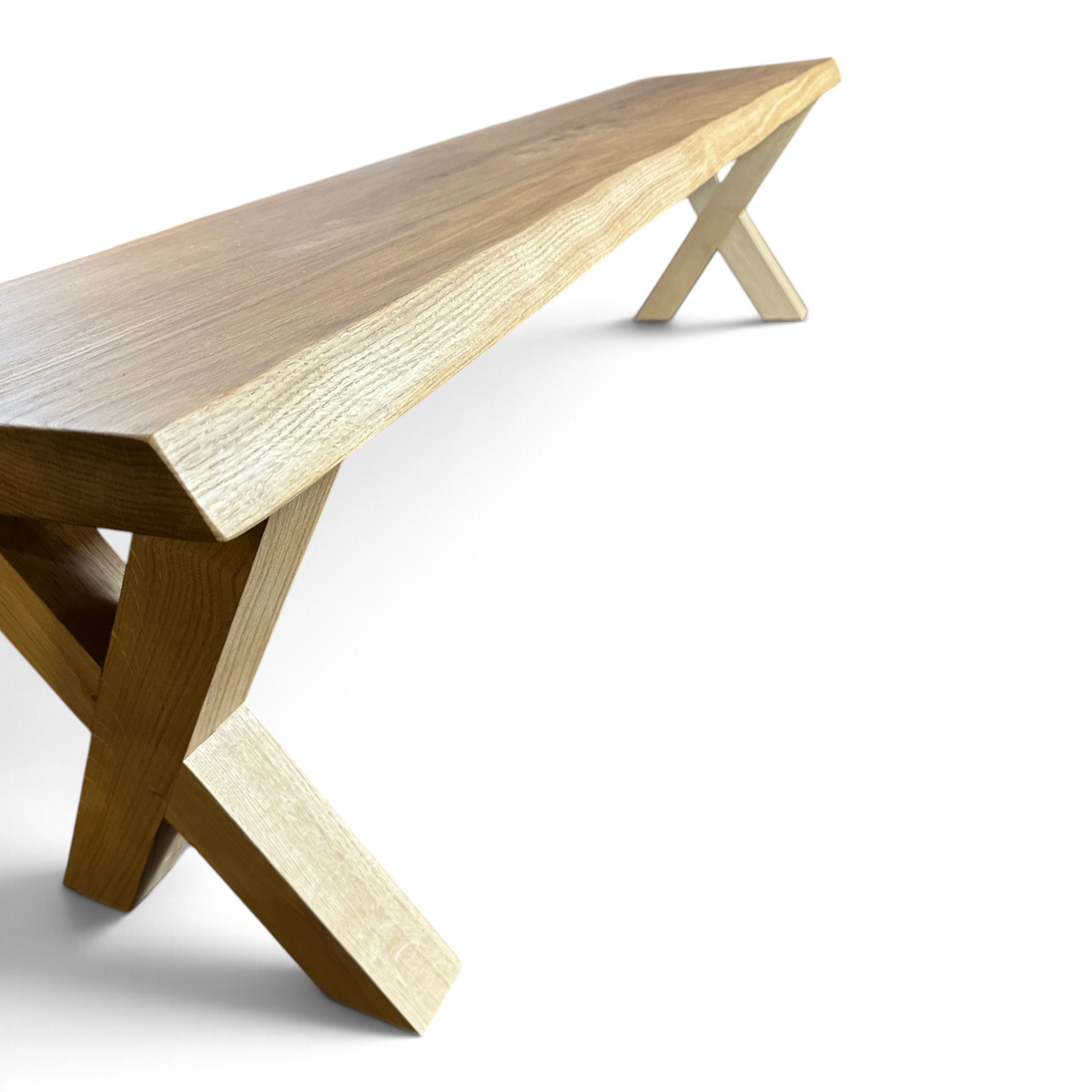Oak Natural Edge Dining Bench
