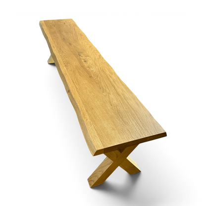Oak Natural Edge Dining Bench